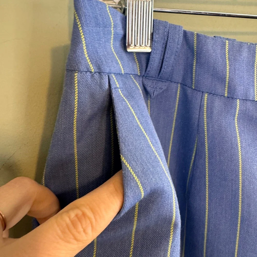 NWOT Metro Style Womens Pinstripe Wool‎ Work Career Office Pencil Skirt Blue 14